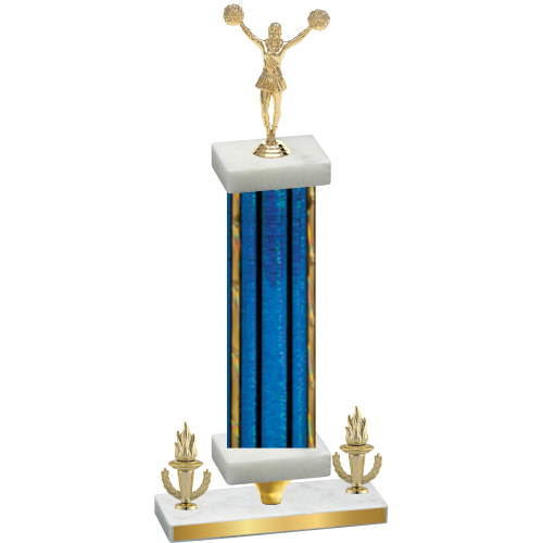Premium Single Blue Glacier Victory Cheerleading Trophy