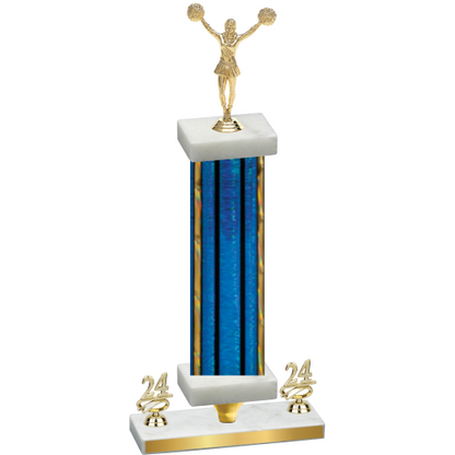Premium Single Blue Glacier Year Cheerleading Trophy
