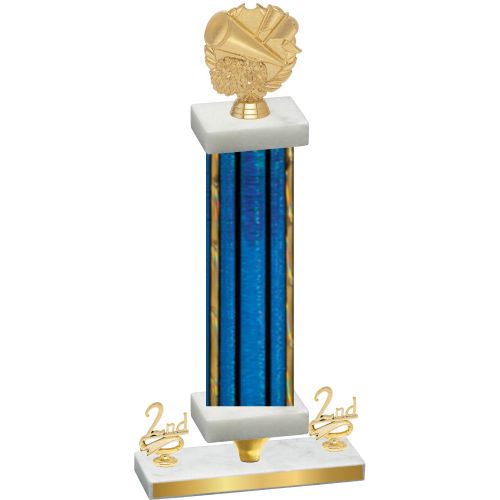 Premium Single Blue Glacier Second Place Cheerleading Trophy