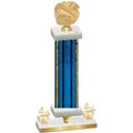 Premium Single Blue Glacier Fourth Place Cheerleading Trophy