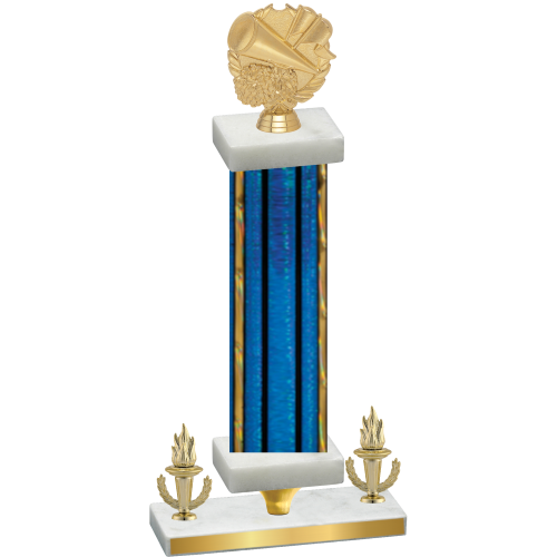 Premium Single Blue Glacier Victory Cheerleading Trophy