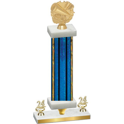 Premium Single Blue Glacier Year Cheerleading Trophy