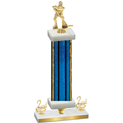 Premium Single Blue Glacier Second Place Hockey Trophy