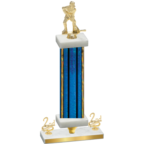 Premium Single Blue Glacier Second Place Hockey Trophy