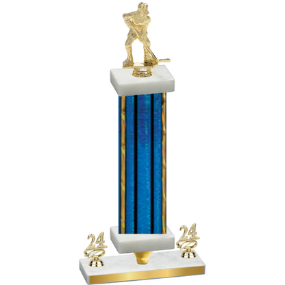 Premium Single Blue Glacier Year Hockey Trophy
