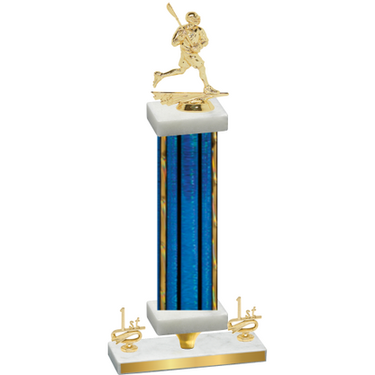 Premium Single Blue Glacier First Place Lacrosse Trophy