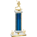 Premium Single Blue Glacier Third Place Lacrosse Trophy