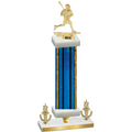 Premium Single Blue Glacier Victory Lacrosse Trophy