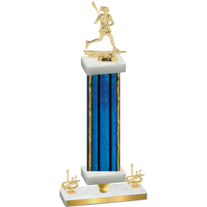 Premium Single Blue Glacier First Place Lacrosse Trophy