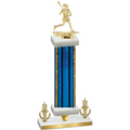 Premium Single Blue Glacier Victory Lacrosse Trophy