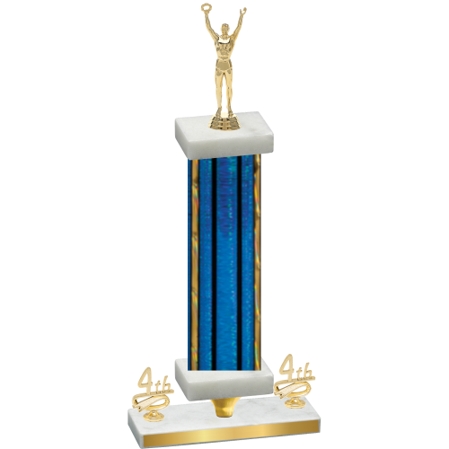 Premium Single Blue Glacier Fourth Place Victory Trophy