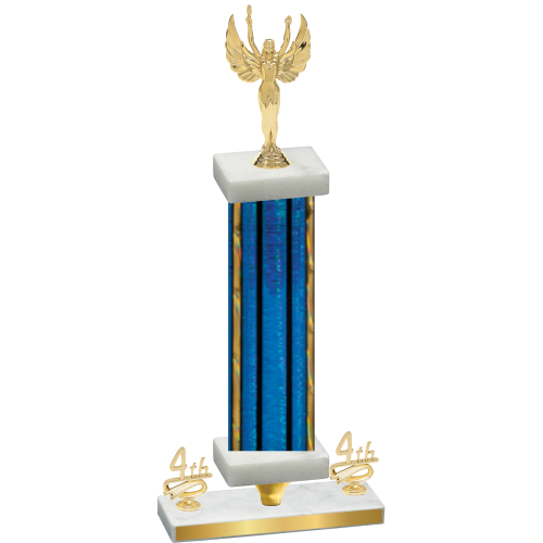Premium Single Blue Glacier Fourth Place Victory Trophy