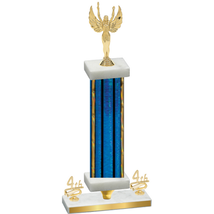 Premium Single Blue Glacier Fourth Place Victory Trophy