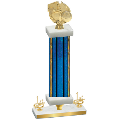 Premium Single Blue Glacier First Place Basketball Trophy
