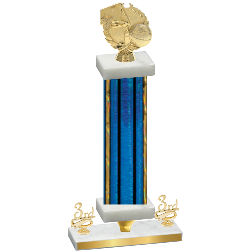 Premium Single Blue Glacier Third Place Basketball Trophy