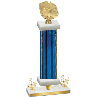 Premium Single Blue Glacier Third Place Basketball Trophy
