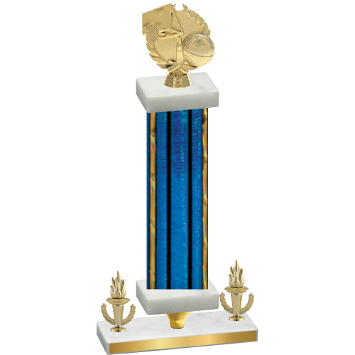 Premium Single Blue Glacier Victory Basketball Trophy