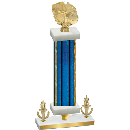 Premium Single Blue Glacier Victory Basketball Trophy