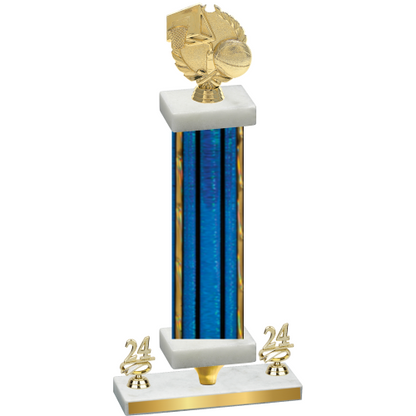 Premium Single Blue Glacier Year Basketball Trophy