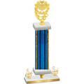 Premium Single Blue Glacier Third Place Pickleball Trophy