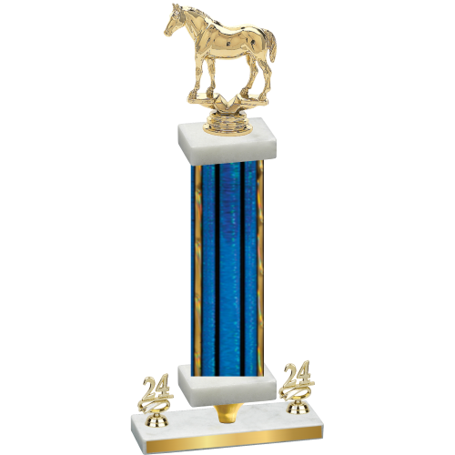 Premium Single Blue Glacier Year Horses Trophy