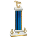 Premium Single Blue Glacier Victory Horses Trophy