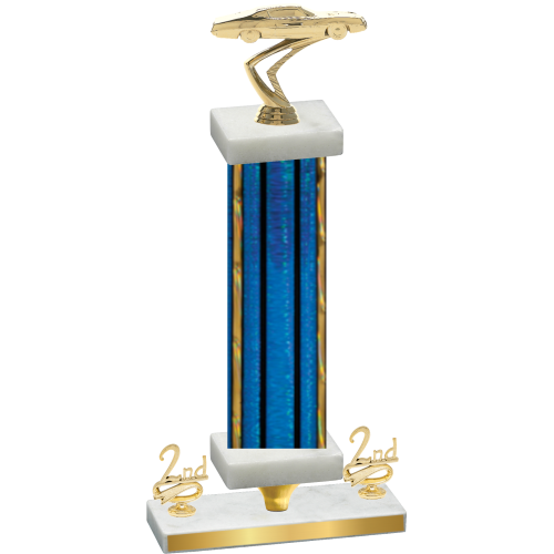 Premium Single Blue Glacier Second Place Cars Trophy