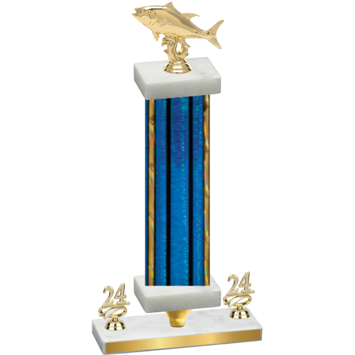 Premium Single Blue Glacier Year Fishing Trophy
