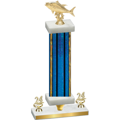 Premium Single Blue Glacier Year Fishing Trophy