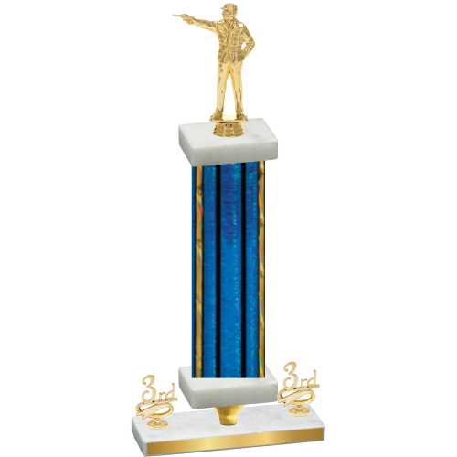 Premium Single Blue Glacier Third Place Shooter Trophy