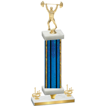 Premium Single Blue Glacier First Place Weights Trophy