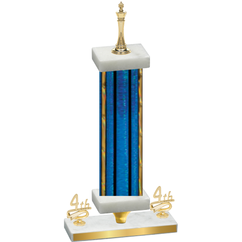Premium Single Blue Glacier Fourth Place Chess Trophy