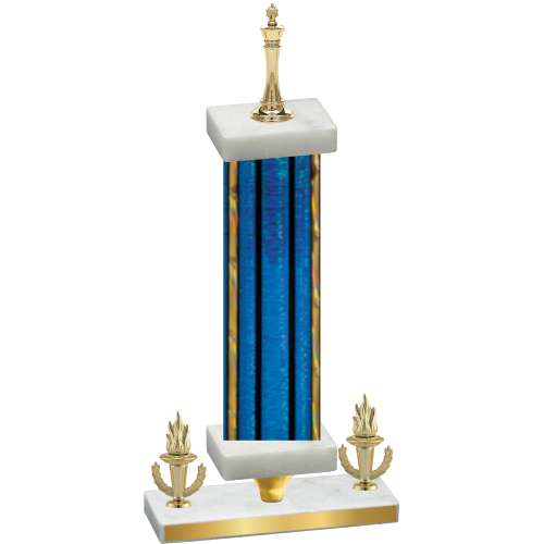 Premium Single Blue Glacier Victory Chess Trophy