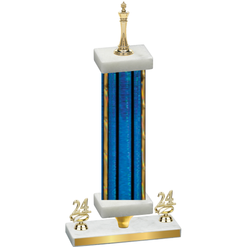 Premium Single Blue Glacier Year Chess Trophy