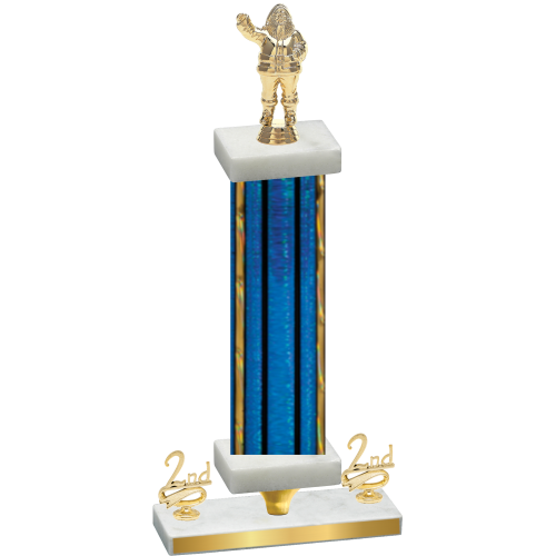 Premium Single Blue Glacier Second Place Holiday Trophy