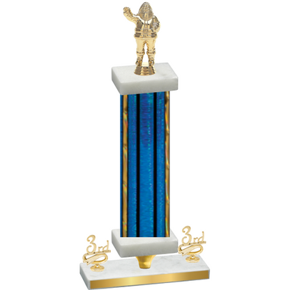Premium Single Blue Glacier Third Place Holiday Trophy