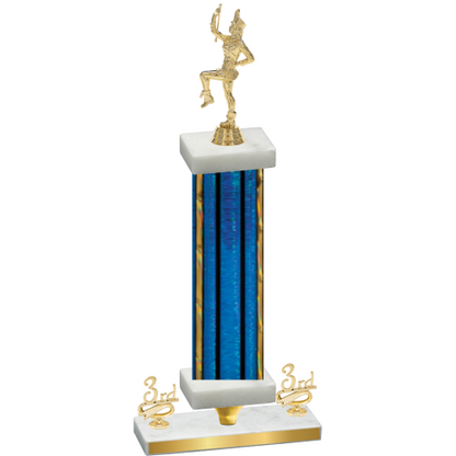 Premium Single Blue Glacier Third Place Majorette Trophy