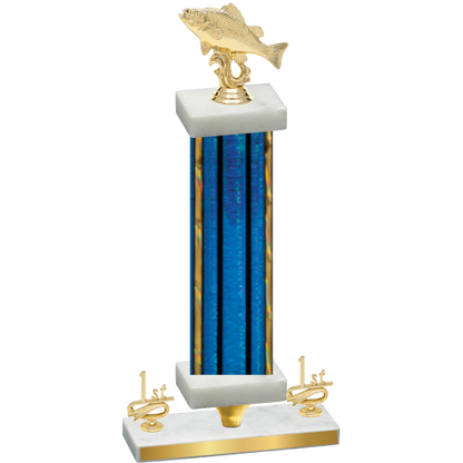 Premium Single Blue Glacier First Place Fishing Trophy