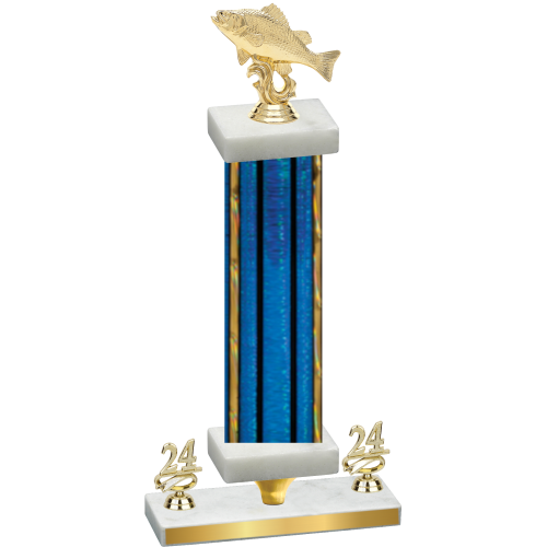 Premium Single Blue Glacier Year Fishing Trophy