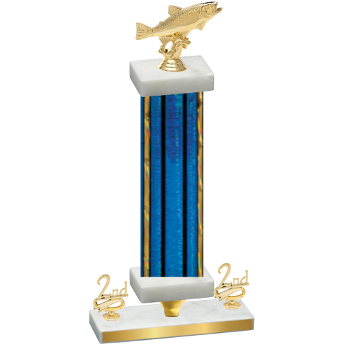 Premium Single Blue Glacier Second Place Fishing Trophy