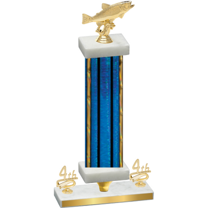 Premium Single Blue Glacier Fourth Place Fishing Trophy