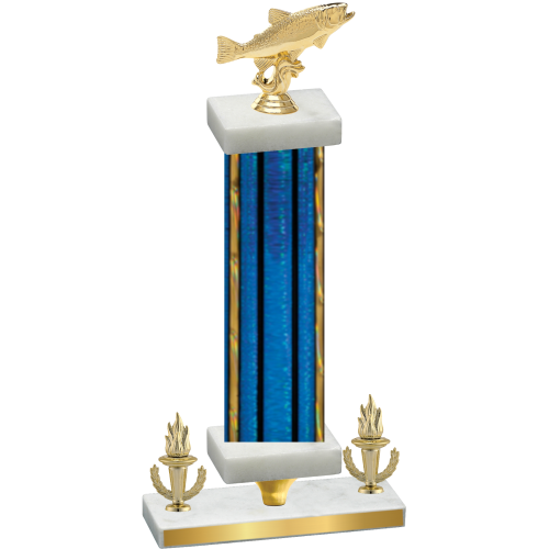 Premium Single Blue Glacier Victory Fishing Trophy