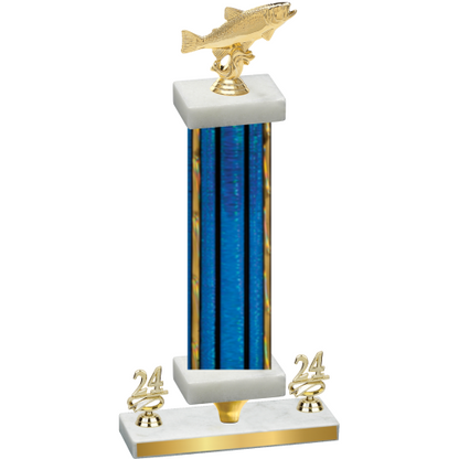Premium Single Blue Glacier Year Fishing Trophy