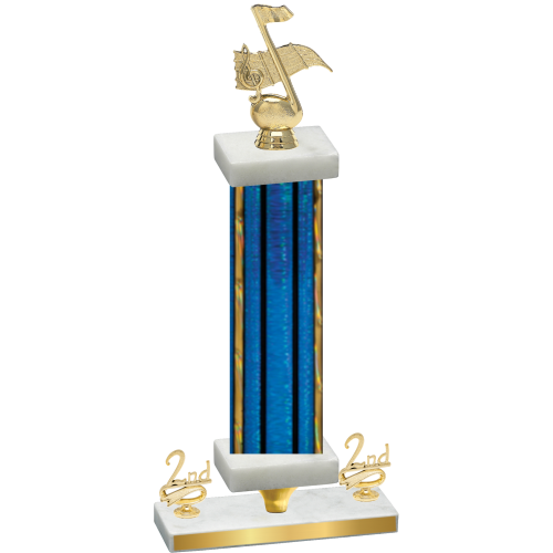 Premium Single Blue Glacier Second Place Music Trophy