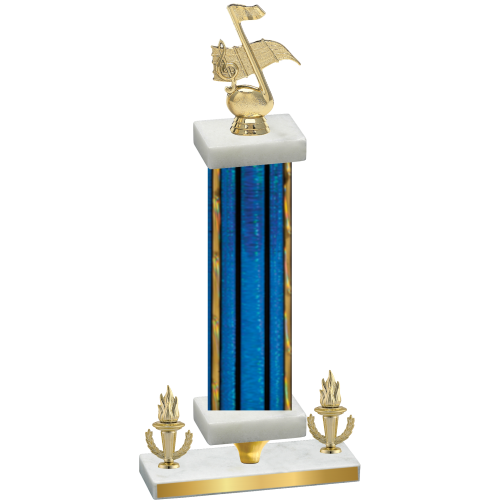 Premium Single Blue Glacier Victory Music Trophy