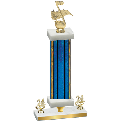 Premium Single Blue Glacier Year Music Trophy