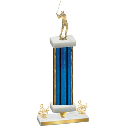 Premium Single Blue Glacier Third Place Golf Trophy