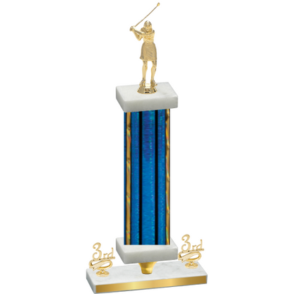 Premium Single Blue Glacier Third Place Golf Trophy