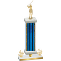 Premium Single Blue Glacier Fourth Place Golf Trophy