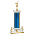 Premium Single Blue Glacier Victory Golf Trophy